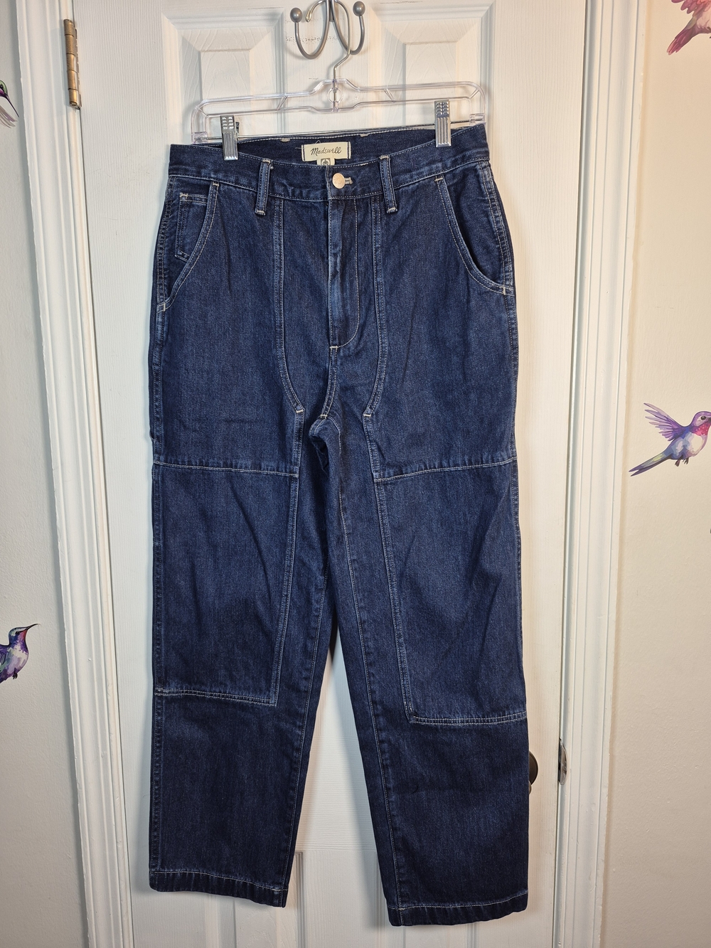 Madewell The Perfect Vintage Straight Jean Dark Wash Utility Double Knee 28